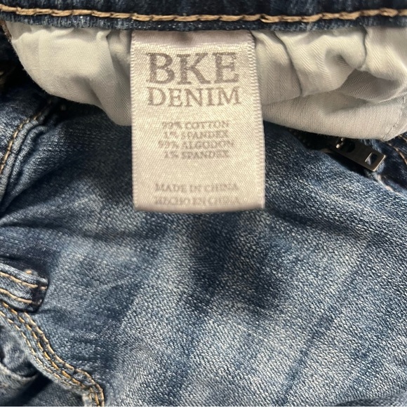BKE Denim Jake Bootleg Jeans Mens Size 34R Dark Wash Distressed Denim Everyday - Picture 12 of 15